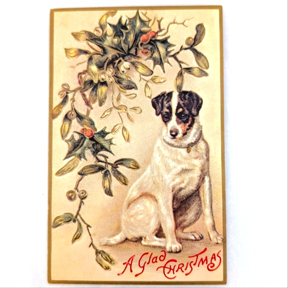 Vintage-Style Jack Russell Christmas Postcard – B. Shackman 1982